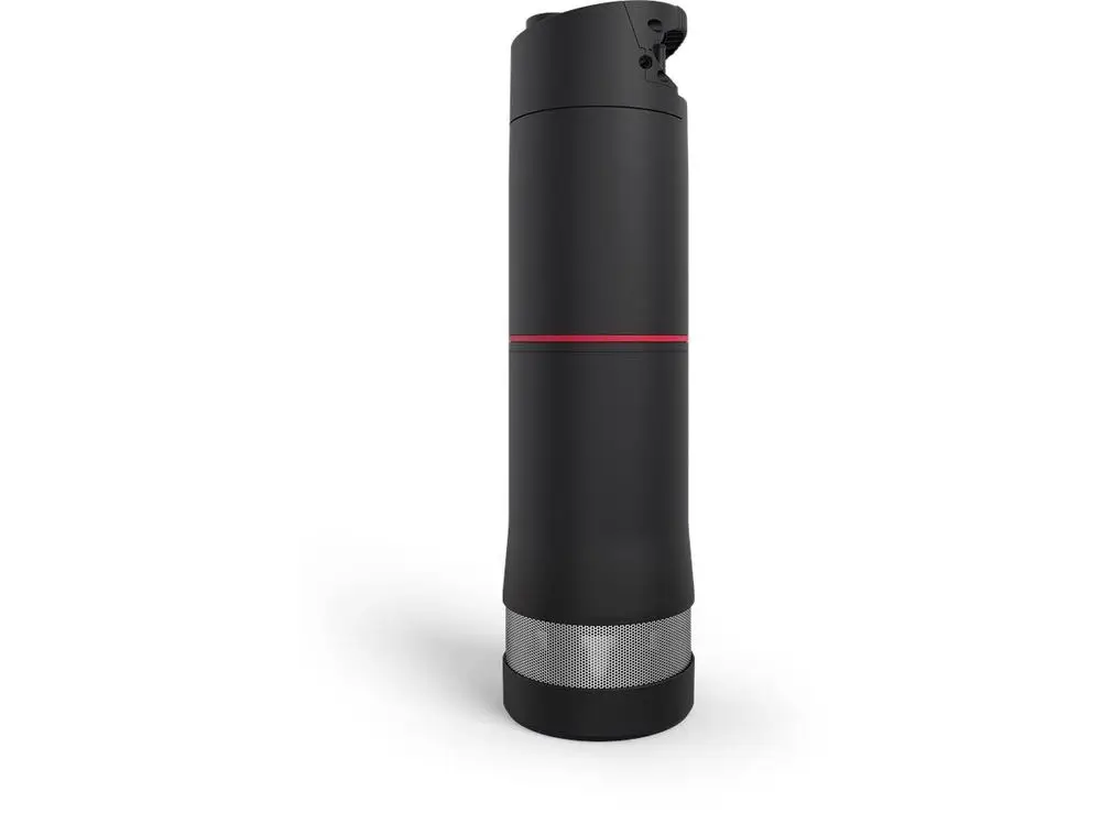 Schwarze Unterwasserpumpe von Grundfos mit runder, glatter Form und metallischem unteren Teil. Sie hat eine kabelgebundene Anschlussstelle und keinen sichtbaren Produktnamen oder Maße.